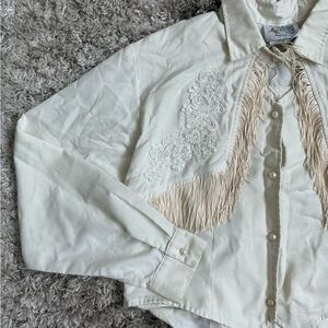 Vintage Ivory Western Fringe Shirt